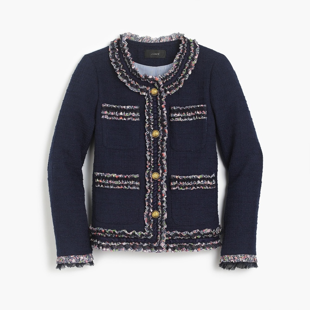 J. Crew Lady jacket with Liberty trim